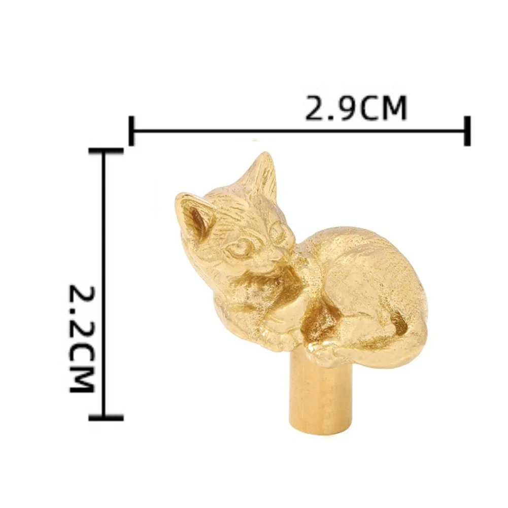 

Детские дверные ручки из латуни с игривым кошачьим дизайном, комплект из двух предметов, подходят для модернизации мебели для спальни или детской