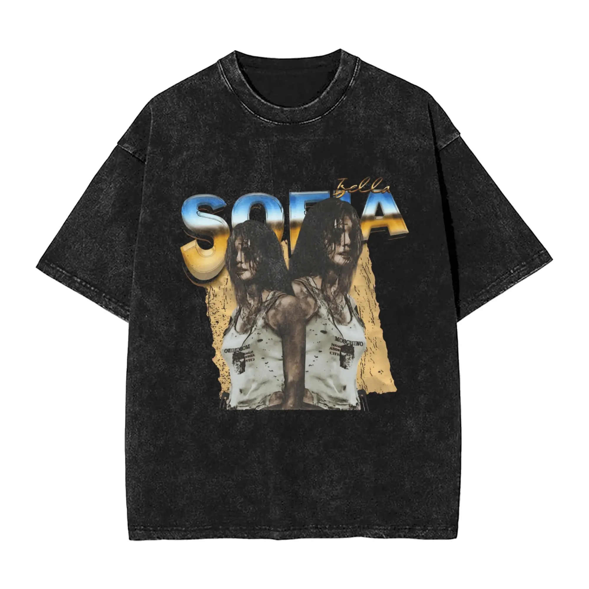 Sofia Isella Big Typography T Shirt  Popular T Shirts Short Sleeve Aesthetic Tshirt Beach Casual Crew Neck Oversized Clothes