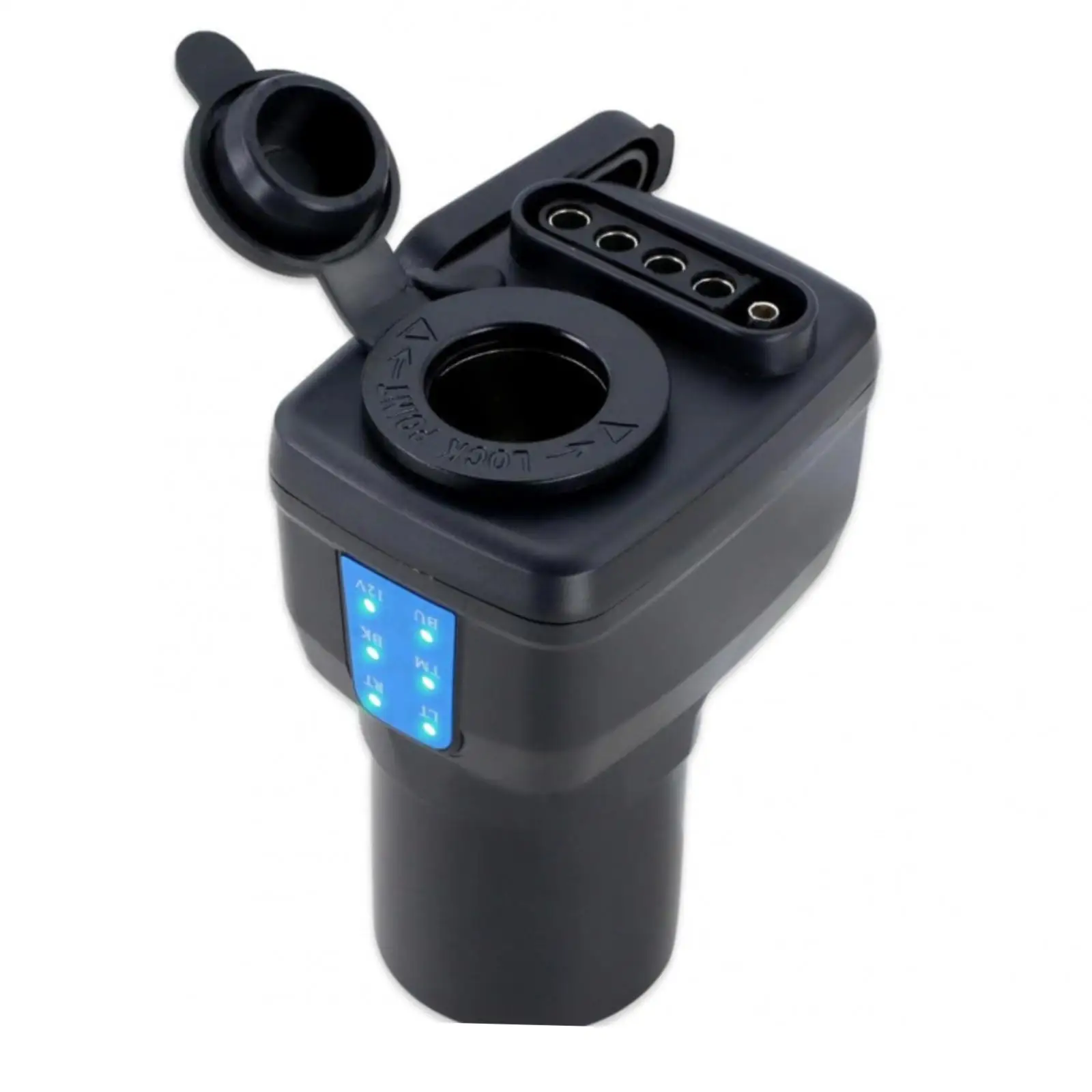Trailer Wiring Connector 7 Pin to 4 5 Pin with 12V Socket Circuit Tester Durable Plastic for Trailers Trucks Boats RV