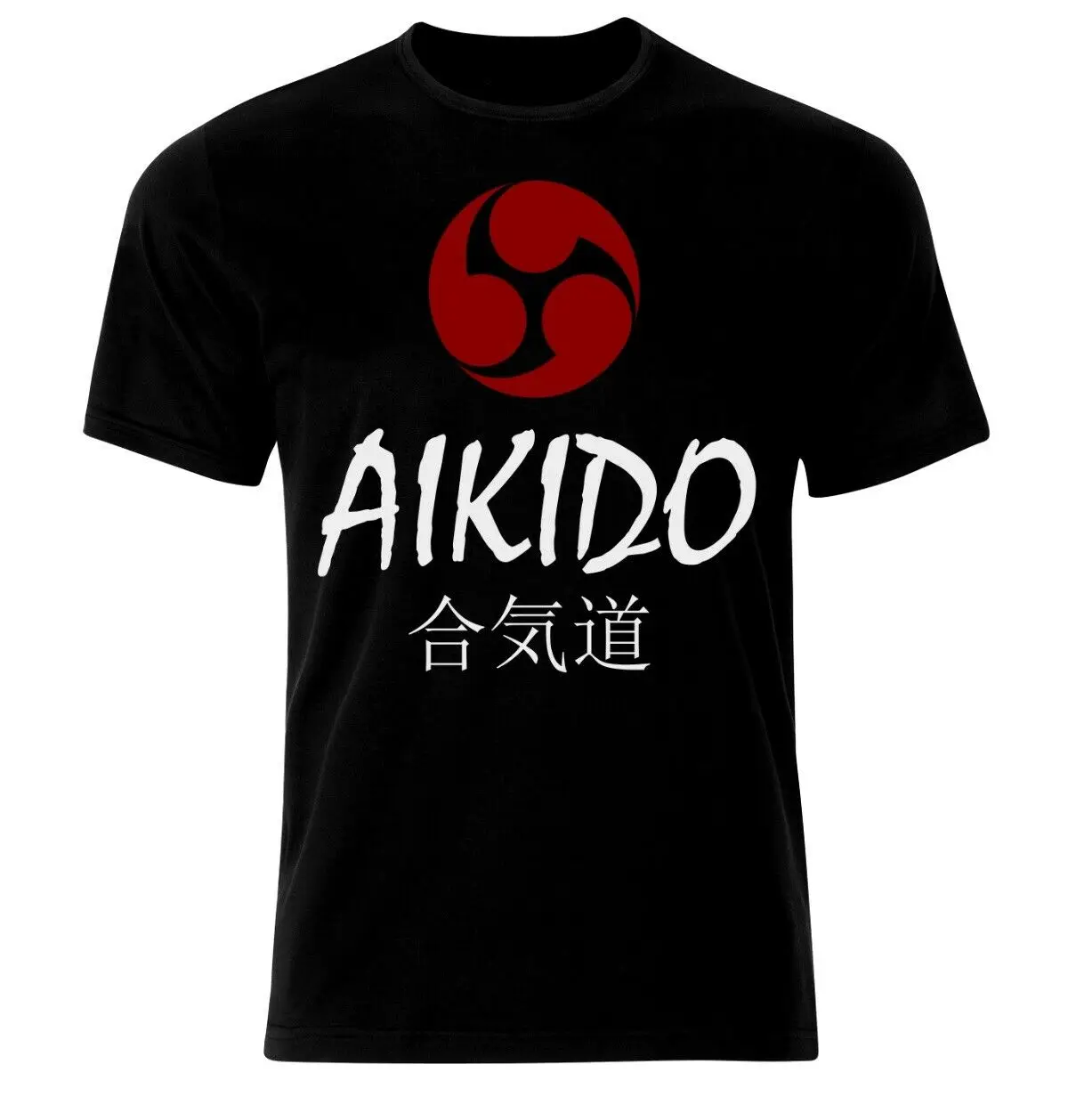 Aikido Kanji Samurai Martial Arts MMA Premium Casual T-Shirt. Cotton Short Sleeve O-Neck Mens T Shirt New S-3XL