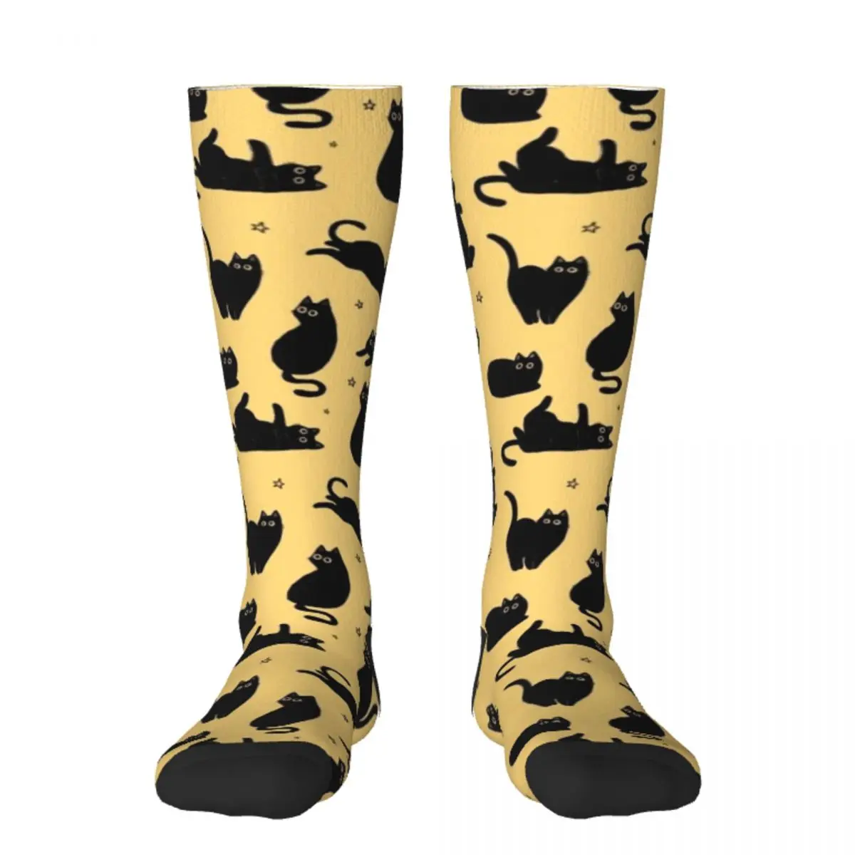 

black cat pattern Socks christmass gift Soccer new year Women's Socks Men's