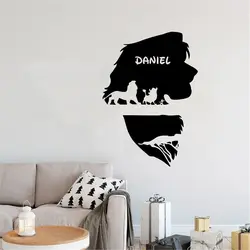 Hot Sale Lion King Stickers Custom Name Pvc Wall Sticker Wall Art Paper Decor for Children Bedroom Vinyl Mural Wall Decals