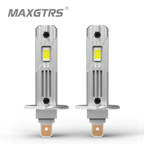 Imagen 1 del producto MAXGTRS-bombilla LED Canbus 2 piezas, faro H1, Mini diseño inalámbrico sin ventilador para coche, lámpara LED CSP Chips, 12000LM, blanco