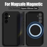 Magnetic Phone Case For Samsung Galaxy S25 S24 S23 S22 Ultra Plus S24 FE A56 A55 A15 A16 For Magsafe Wireless Charge Soft Cover