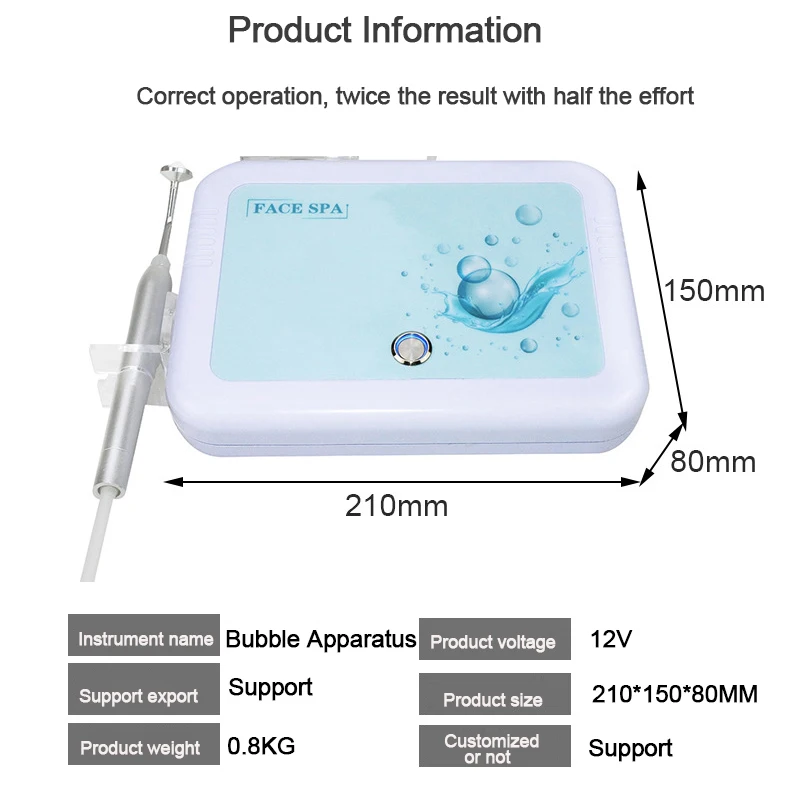 Instrumento de belleza mágico con burbujas de oxígeno, limpieza de ácaros faciales, blanqueamiento de la piel, gestión de rejuvenecimiento,