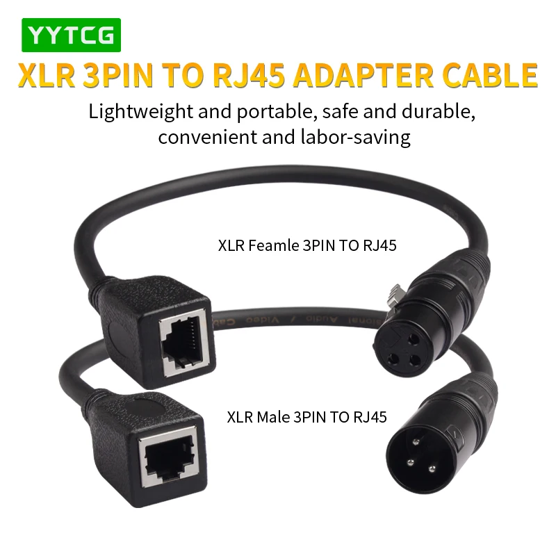 YYTCG XLR to RJ45 Adapter cable - DMX Stage Light Ethernet Converter cable, 3-pin XLR to RJ45 and 5-pin XLR to RJ45 30 cm