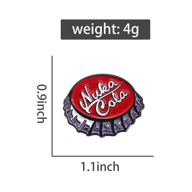 Creative Alphabet Bottle Cap Nuka Cola Enamel Pins Metal Enamel Pin Backpack Lapel Badges Jewelry Accessories Gift For Friends