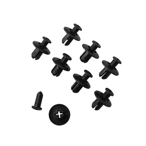 8mm Plastic Rivets Fasteners for Car Bumper Fender, Black Clips for Toyota, Nissan, Kia, Yamaha