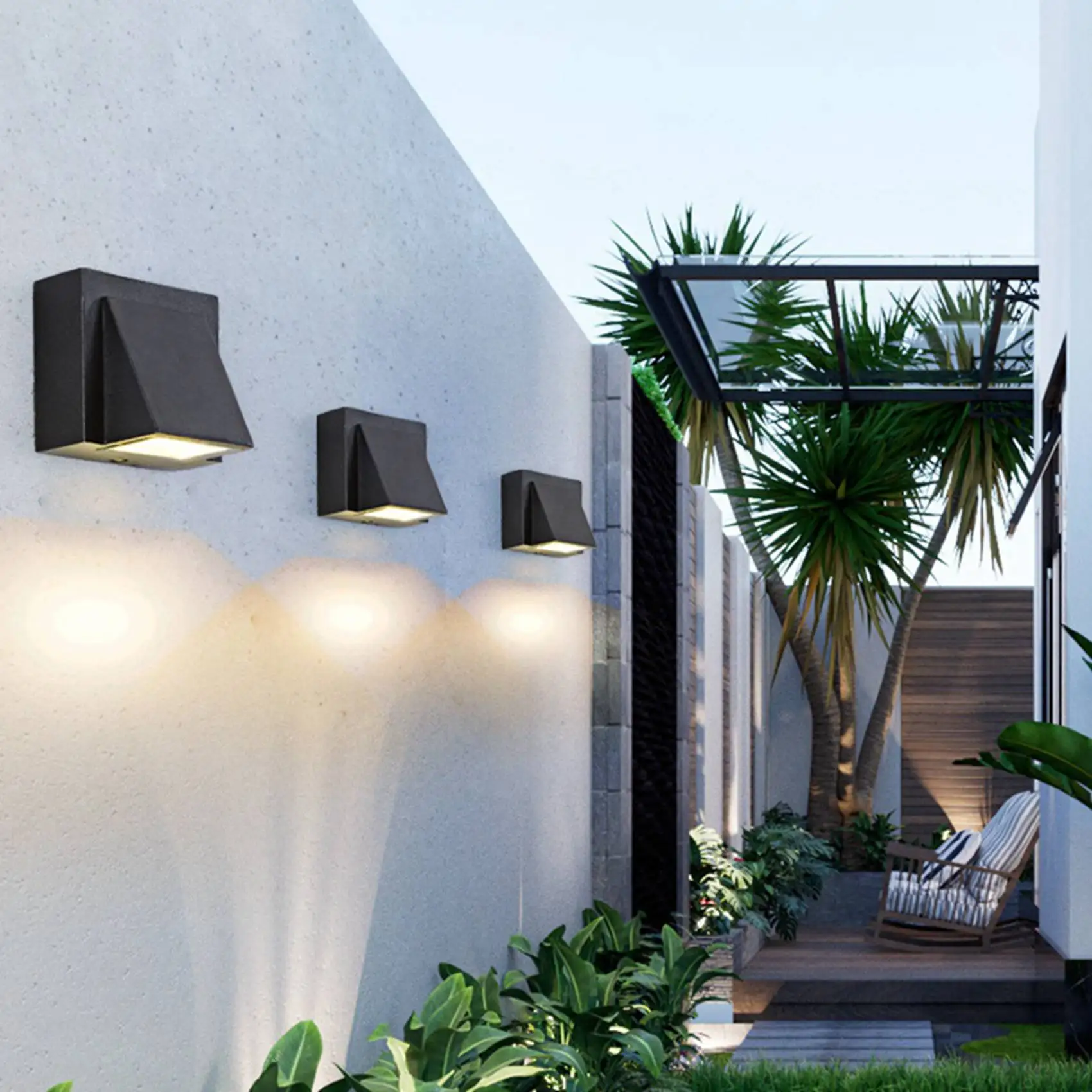 AS94-2X 3W Modern Minimalist Creative Outdoor Wall Lamp LED Outdoor Garden Light Door Light Balcony Garden Light Warm White