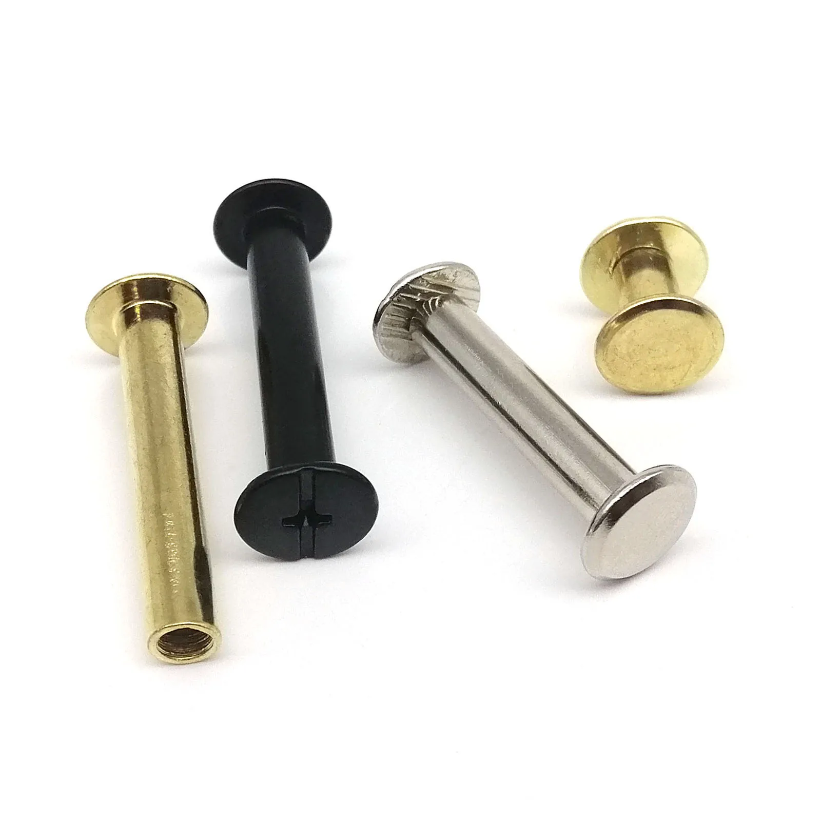 10 stücke Goldene Silber Schwarz Chicago Schraube Niet Stud Nagel Leder Tasche Gürtel Foto Sammelalbum Album Konto Buch Post Bindung reparatur – Detail 17