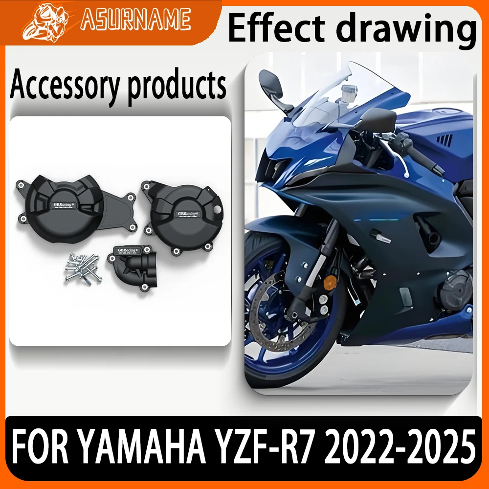 

2025 New FOR YAMAHA YZF-R7 YZF R7 YZFR7 2022 2023 2024 Motorcycle Engine Cover Sets Bonnet Protector Engine Cover