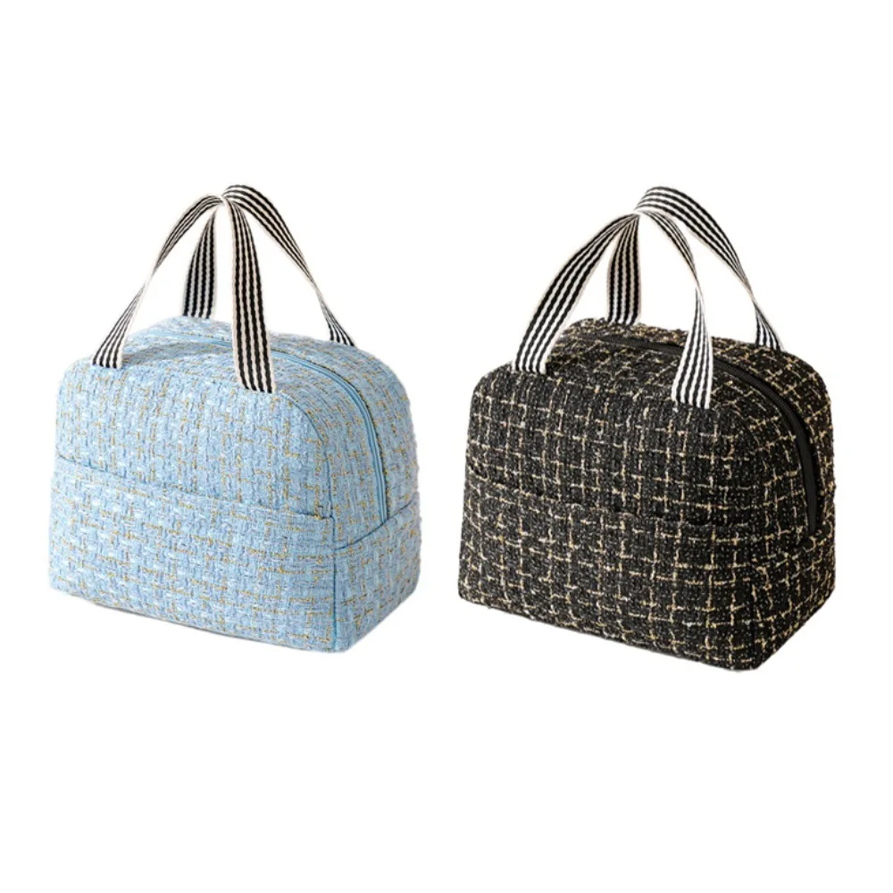 

2PCS/SET Large Capacity Lunch Bag Fashion Polyester Cooling Picnic Bag Small Fresh Style Light Luxury Tote Lunchbox