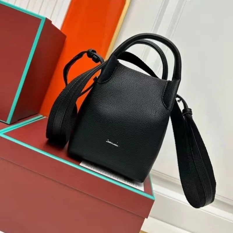 Urban Simple Sle Leather Bucket Bag Women's Crossbody Shoulder Bag Large Capaci Vegetable Basket Bag New 2023 China Made