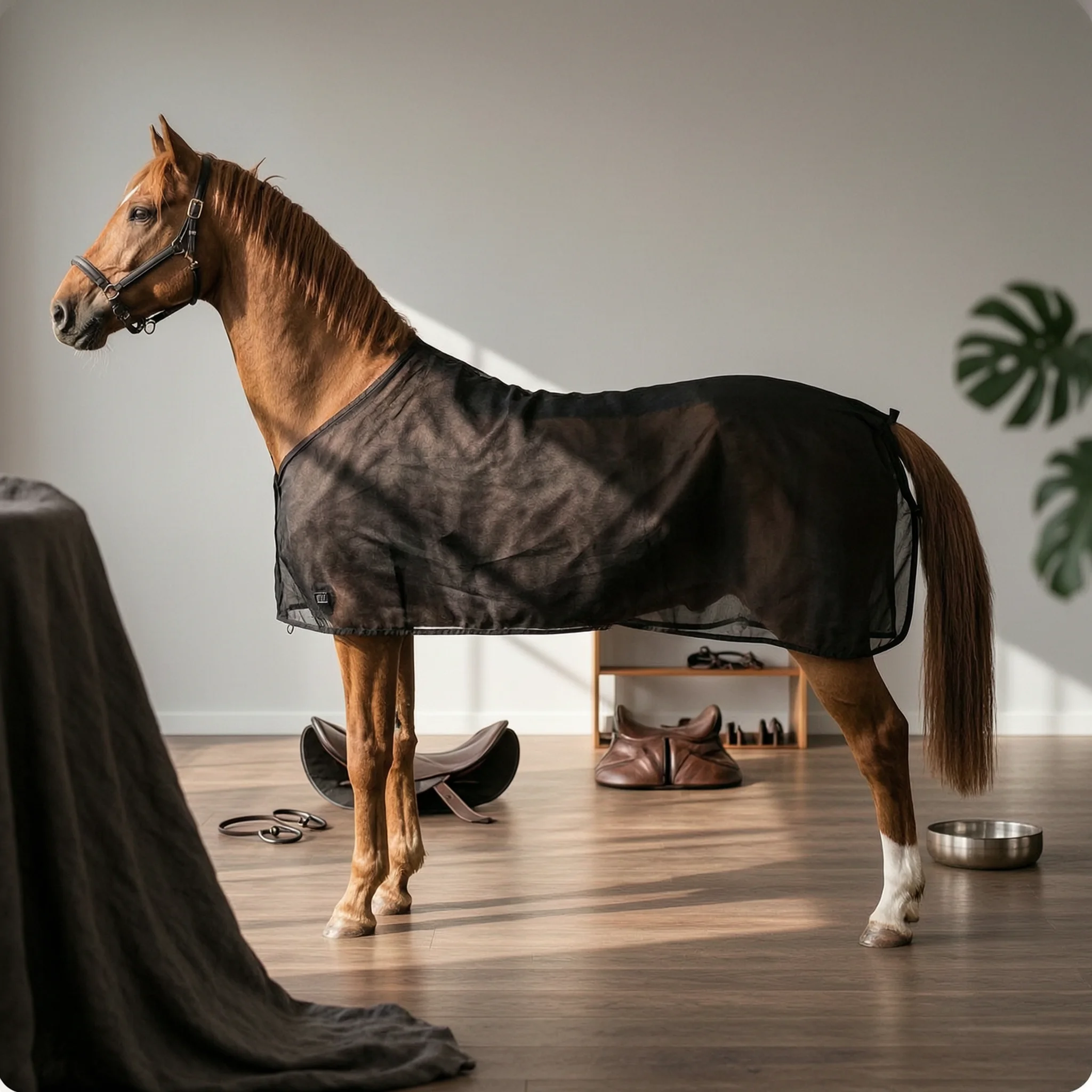 Mesh Horse Blanket Lightweight Horse Fly Sheet Equine Cover Adjustable Straps Fitted