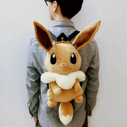 Bonito pokemon eevee mochila kawaii saco de pelúcia mochila casal cosplay adereços presentes natal para a menina menino criança crianças