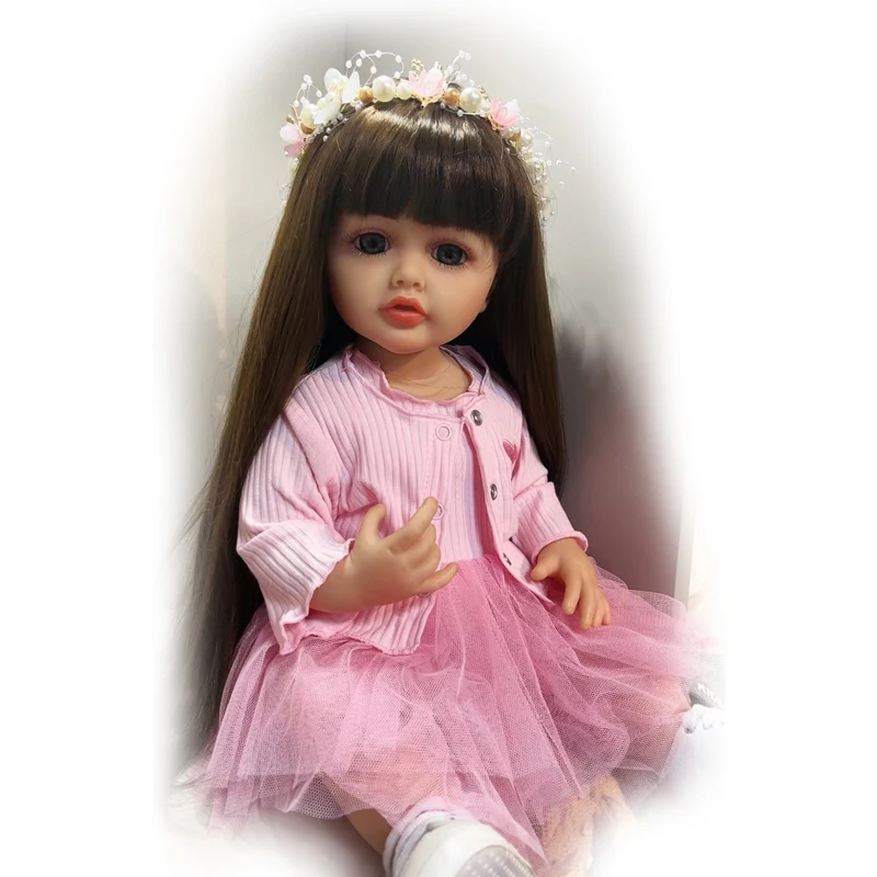 Ship From US Full Silicone Can Bathe Doll Reborn Baby Doll 55 cm Toys Birthday Gifts For Child