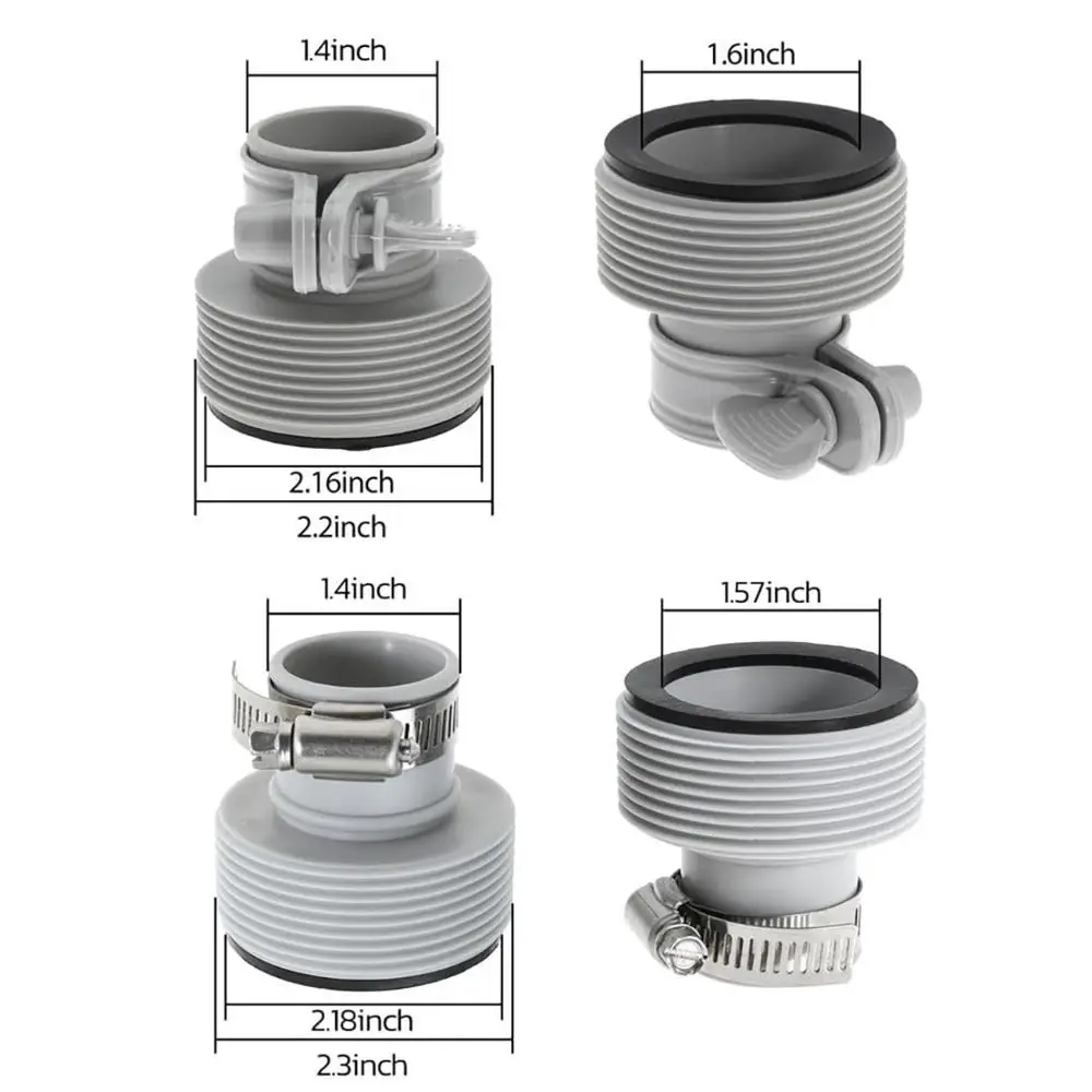 جديد 1.25 إلى 1.5 محول خرطوم حمام السباحة مع تعديل هوب المطاط المعادن مرشح حوض السباحة مضخات محولات نوع B واجهة مضخة المرشح #4