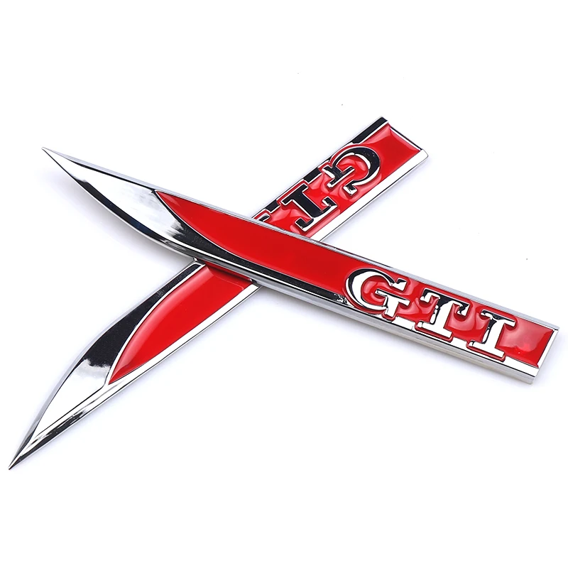1 pair 3D Metal R Logo Emblem Car Body Stickers Decals For VW Golf 3 4 5 8 Polo MK8 GTI GTD R Tiguan Mk7 Jetta Auto Accessories