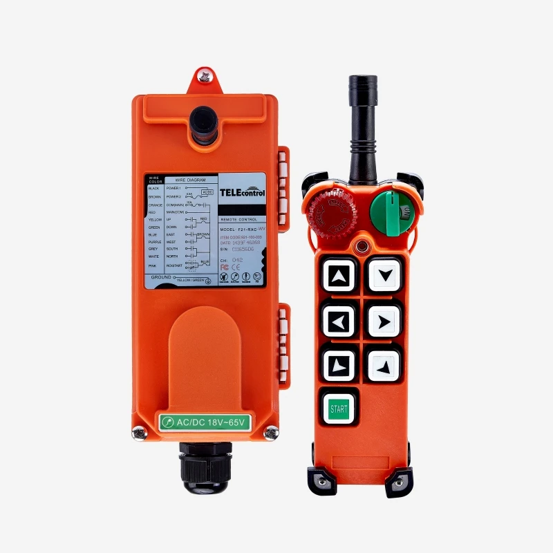 Telecontrol F21-E2 Crane Industrial Wireless Remote Control with 6 Channel Single Speed Switch Tele Radio Telecrane Controller