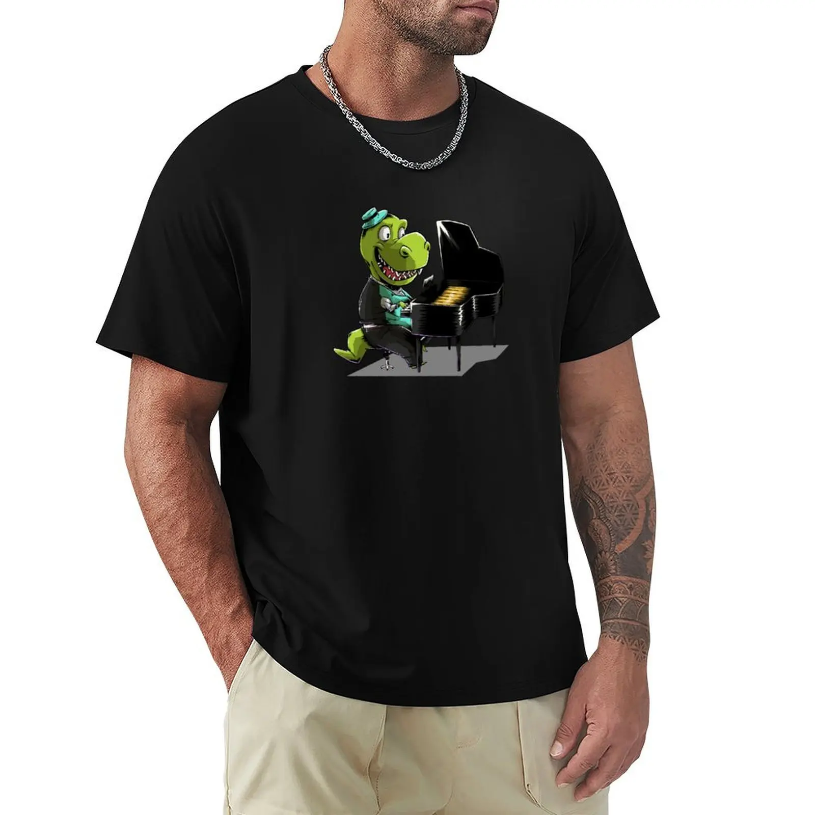 

Dinosaur Playing Piano, Tyrannosaurus Rex, Funny T Rex, Animals Playing Musical Instruments T-Shirt