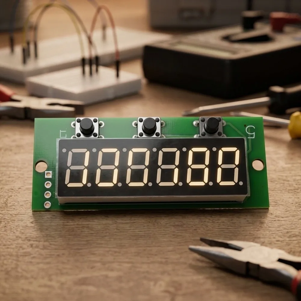 6 Digit Red LED Digital Counter PCB Module with Memory Retention After Power Loss 5V DC Powered for Industrial Counting