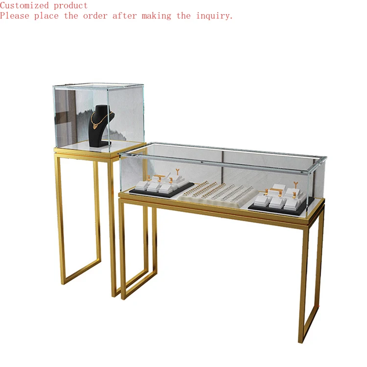 

Custom.Customized Glass Shop Jewellery Showcase Fully Assembled Versatile Showroom Display Case Streamline Jewelry Standard Cabi