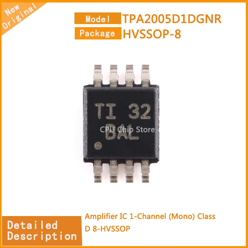 10Pcs/Lot  New Original   TPA2005D1DGNR  TPA2005D1 Amplifier IC 1-Channel (Mono) Class D 8-HVSSOP