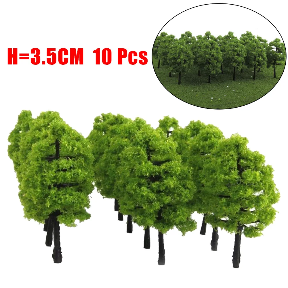 10Pcs Plastic Model Trees Train Artificial Miniature Tree Scenery Railroad Decoration Building Landscape Scale Tree Accessories