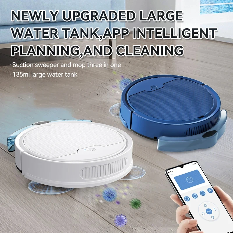 

Smart Upgraded APP Remote Control Vacuum Cleaner With Water Tank Sweeping Wet 3-In-1 Anti-fall Vacuum Cleaning Machine