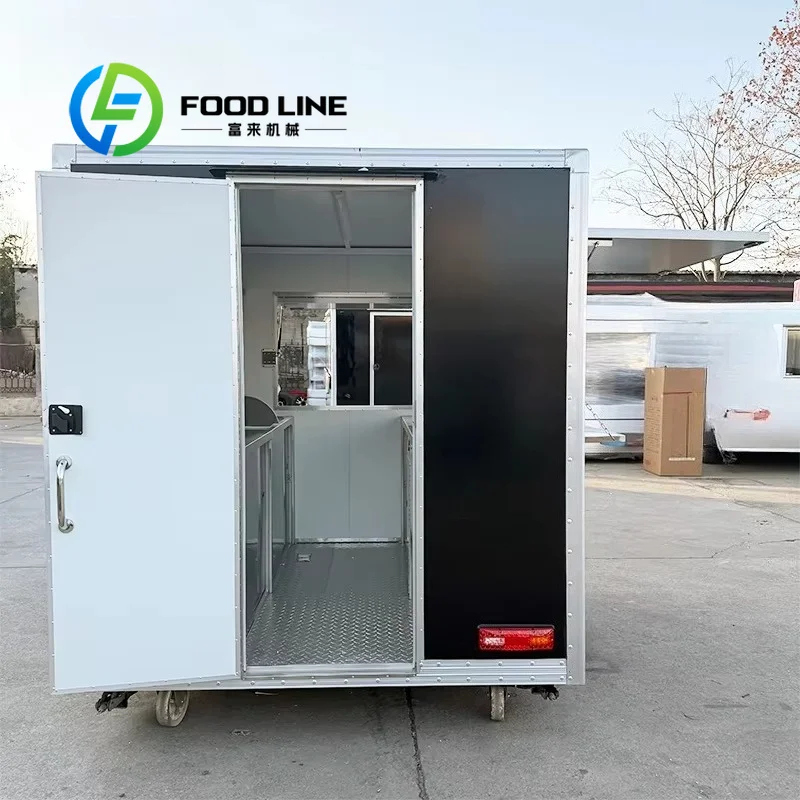 Food Trailer, Separate Sink Work Area Hygienic Food Processing Towable Food Trailer For Mobile Catering Wedding Party Service