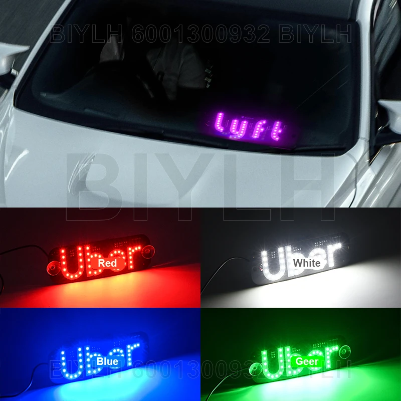 

For UBER Cars LED Sign Light Colorful For Lyft Logo Light Christmas Atmosphere Light Halloween LED Atmosphere Lamp Warning Lamp