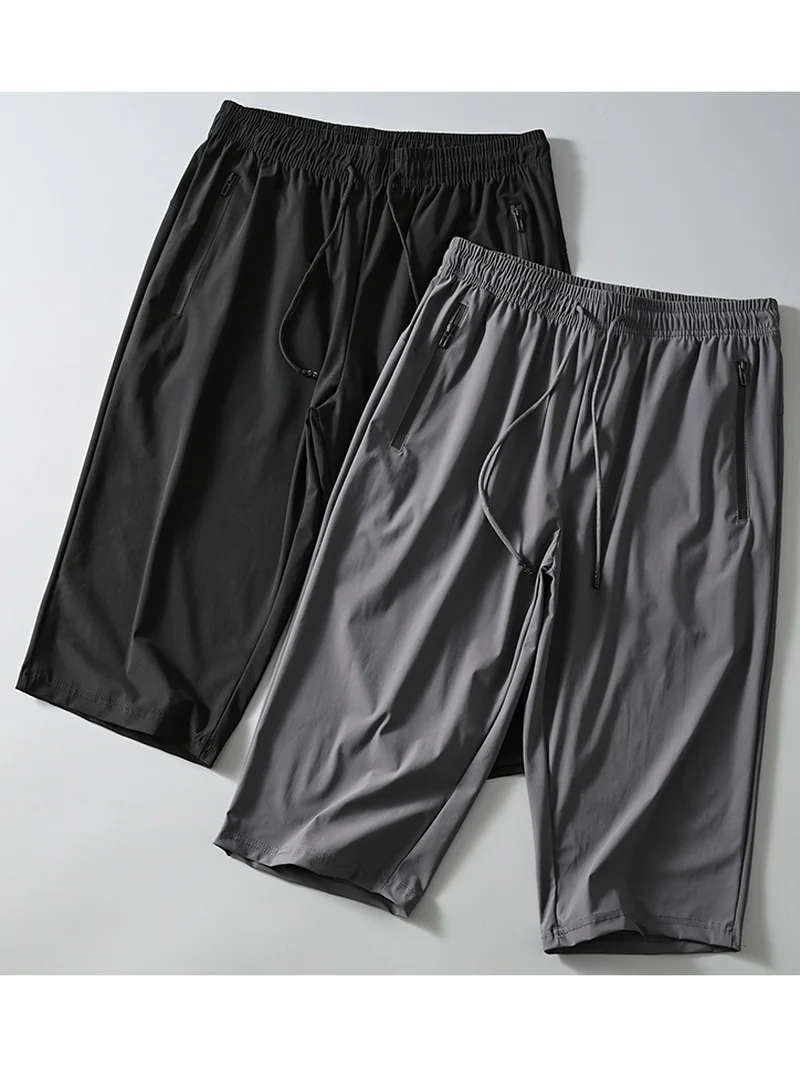 

Men's Summer New Ice Silk Straight Leg Casual orts Lightweight Qui Dry Sport Leisure Seven-Quarter Length Loose Fit orts