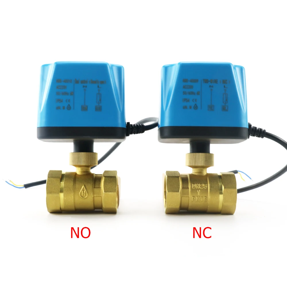 1/2 "3/4" 1 "2" صمام كروي بمحرك عادة مغلق/مفتوح DN15 DN20 DN25 DN32 2-سلك صمام الملف اللولبي الكهربائي النحاسي 220 فولت 12 فولت 24
