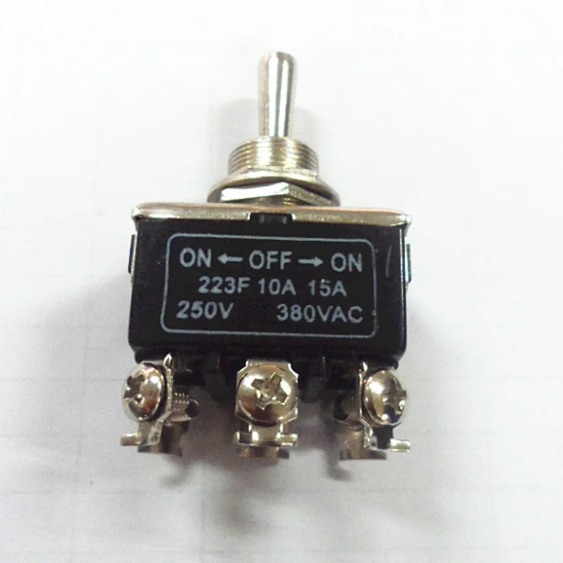 

5 шт. мгновенный тумблер 223F 6-контактный 3-позиционный ВКЛ-ВЫКЛ-ВКЛ DPDT 15A 250 В переменного тока переключатели с самовозвратом