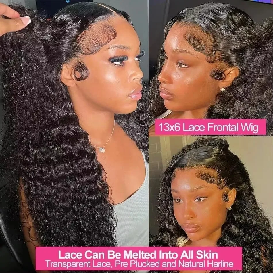 40 Inch Water Wave Transparent Lace Frontal Human Hair Wigs 13x6 Hd Curly Wigs Deep Wave 13x4 Lace Front Wigs 5x5 Glueless Ready to Go Hair Wig For Black Women