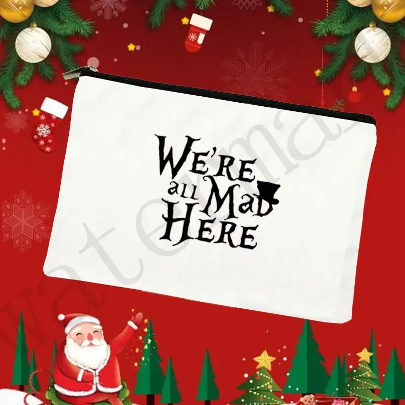 أليس في بلاد العجائب المطبوعة مقلمة يشكلون أكياس أزياء النساء مستحضرات التجميل المنظم حقائب للسفر حقيبة التخزين لحقيبة سيدة