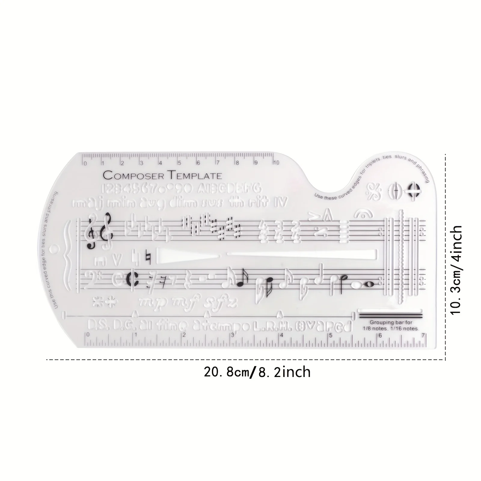 Multifunctional Five Line Staff Measuring Ruler Musical Notation Draft Tool For Music Symbols Manuscript Instrument Craft Draw image 6