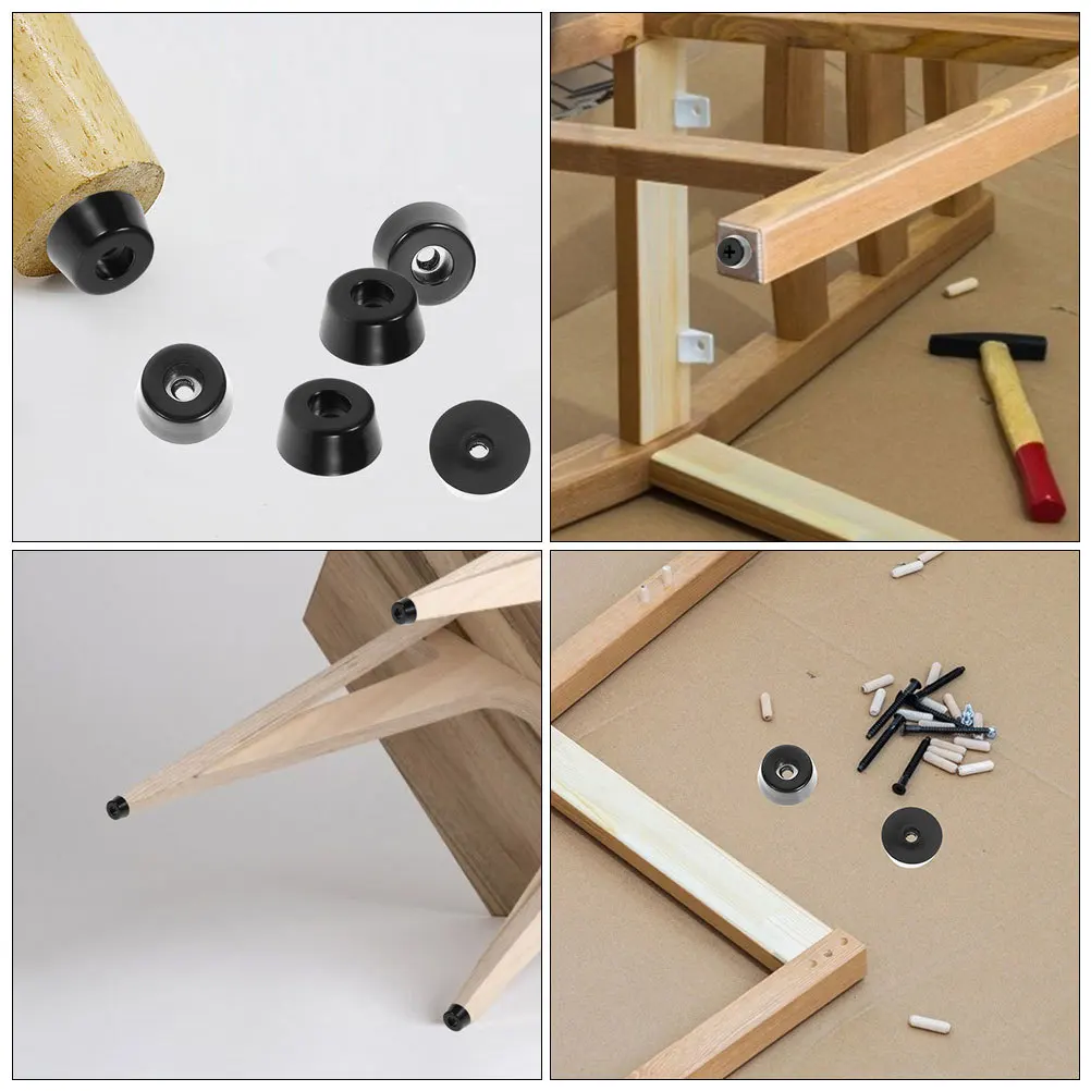 

30pcs Rubber Feet For Cutting Board Non-Slip Adjustable Furniture Pads Stainless Steel Base Bumpers Protectors Leg Gasket