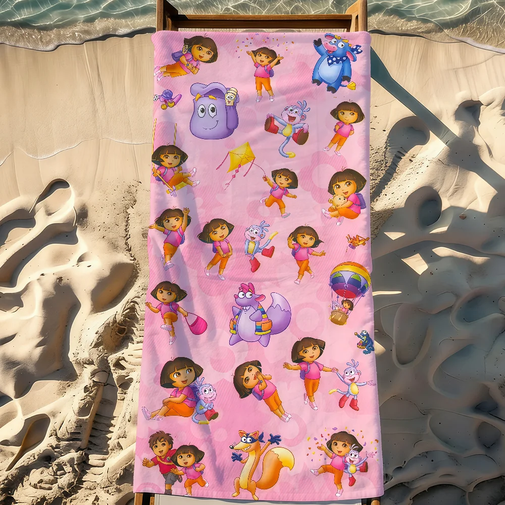 Cartoon D-Doras the E-Explorer-S Towel Sports Quick Dry Travel Camping Gear Sandproof Soft Light Large Beach Towel