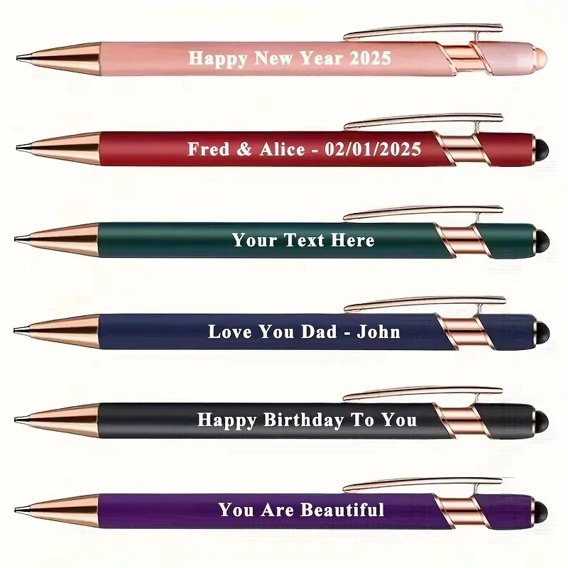 3-Pack of Customizable Ballpoint Pens, Black Ink, Suitable for Office and Study, Personalized Gifts for Weddings, Birthdays, Anniversaries, Graduation Ceremonies, Christmas, Thanksgiving, New Year, Valentine's Day, Mother's Day, Made of Metal, No Power Source Needed