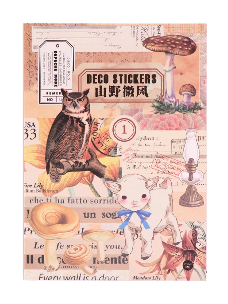 ملصق سكرابوكينغ ذاتي اللصق مقاوم للماء ، زهور ، فطر ، مجلة ، جمالية ، مخطط ذاتي الصنع ، ألبوم صور ، هدية ، 20 ورقة