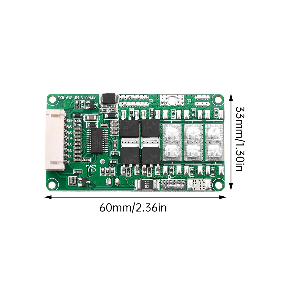 BMS 7S 24V Same Port Lithium Battery Protection Board 10A 15A 18A Storage Inverter With Equalization And Temperature Protection