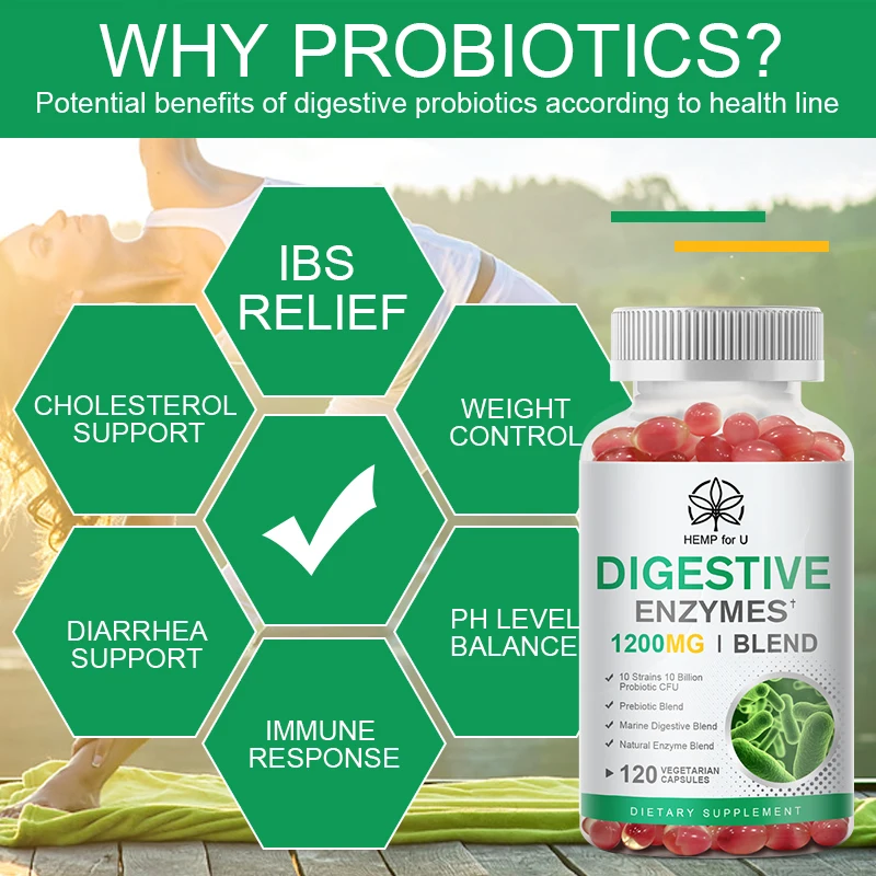 الإنزائمات الهضمية + المكملات البريبيوتيك والبروبيوتيك لصحة الجهاز الهضمي وتخفيف الانتفاخ الإنزائم اليومية للأمعاء والهضم #4