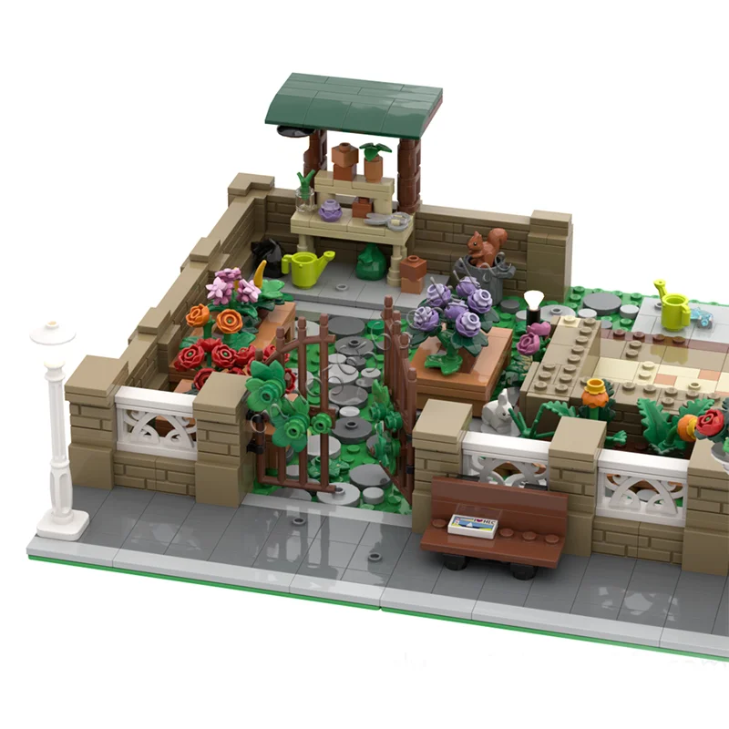 1187 PCS MOC Creative City Street View Modular Botanical Garden Model Architecture Building Block Kids Assembly Bricks Toys Gift