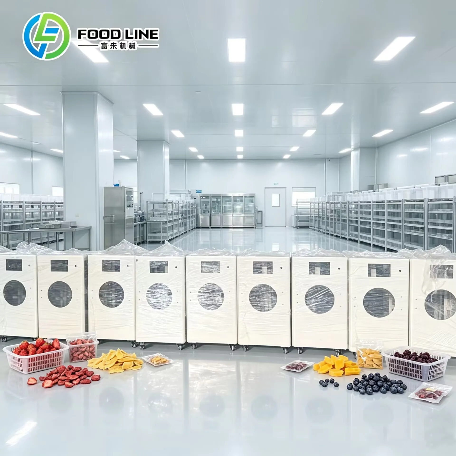 FOODLINE Freeze Dryer Multi‑Tray Vacuum Lyophilization Machine For Bulk Fruit Vegetable Raw Material Dehydration Production