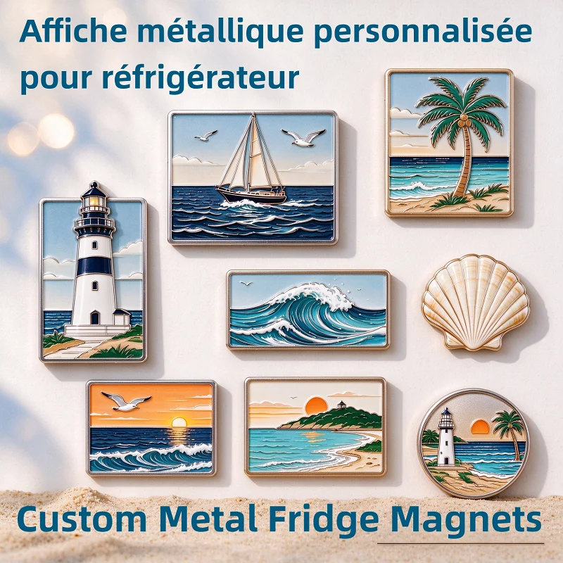 Custom Fridge Magnets Metal Alloy Material Fridge Stickers Souvenir Refrigerator Magnets Customized Metal Photo Fridge Magnets