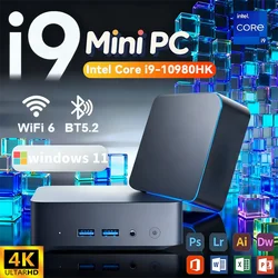 Protable Gaming Mini PC Windows11 Intel Core i9 10980HK 16GB DDR4 1TB SSD WiFi6 M.2 SSD UHD Graphics 1000Mbps Ethernet Mini PC