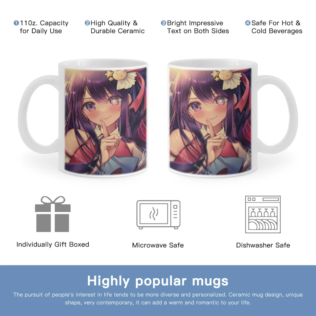 

Hot-Anime-Hoshino-Ai-Ruby-Free shipping Ceramic Cup Coffee Oatmeal Breakfast Cup Creative Personality Mug