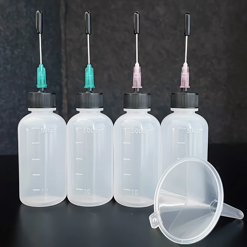 50ml Plastic Squeeze Bottle Dispensing Bottle, Equipped with a Green and Pink Blunt Needle Tip, Black Rubber Stopper, Suitable for Crafts, Glue, Sewing Machines, Diy, Etc image 6