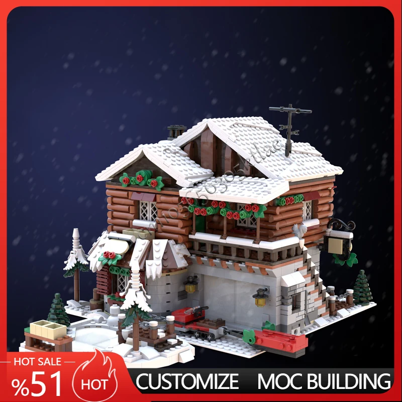 

2592 PCS Moc-10325 Building Blocks Complete Alpine Lodge Technology Modular Bricks Model Gifts Christmas Toys DIY Sets Assembly